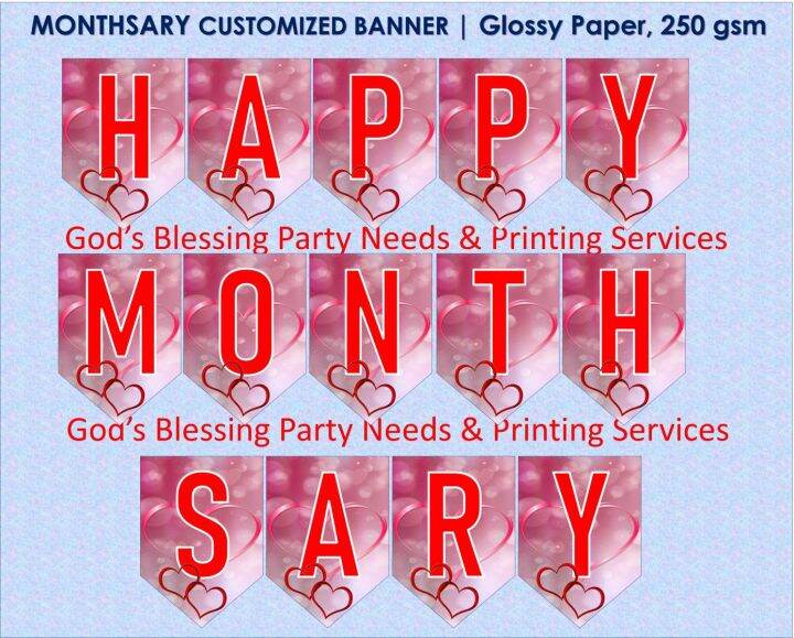 HAPPY MONTHSARY BANNER (1Set) | R012 | Lazada PH