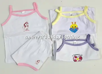 Sando White for Girls, School White Under Shirts for 3-12 y/o (4 Pieces Set)