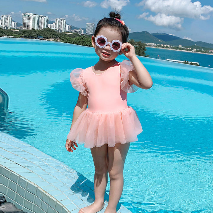 ชุดว่ายน้ำเด็กชุดเดรสเจ้าหญิงวันพีซใส่แช่น้ำพุร้อนน่ารักสำหรับเด็กหญิงชุดว่ายน้ำสำหรับเด็กหญิงวัย5-12ขวบเด็กทารก