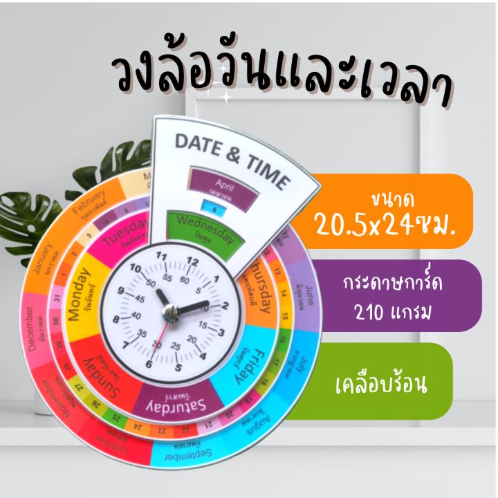 วงล้อ วันและเวลา Date&Time ภาษาไทย​ ภาษาอังกฤษ | Lazada.Co.Th