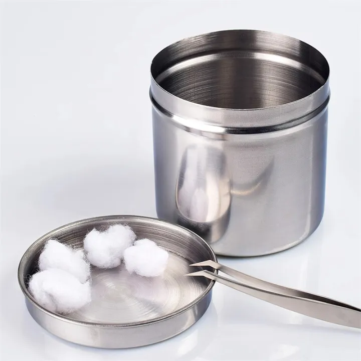 Cotton Ball Holder Stainless Steel Cotton Alcohol Disinfection Tank