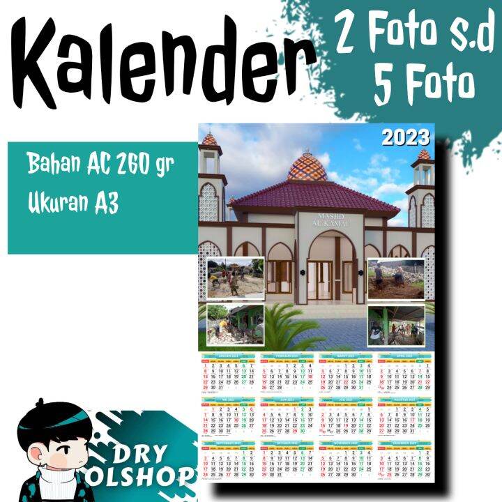 Kalender Custom Design Foto Sendiri Untuk Jumlah Foto 2 sampai 5