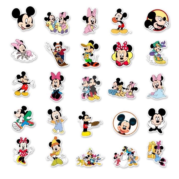 sticker-สติ๊กเกอร์-mickey-mouse-342-มิกกี้-เมาส์-50-ชิ้น-มิกกี้เมาส์-มิค-กี้-เม้า-มินนี่-mickeymouse-ตุ๊กตา-มิกกี้เมา