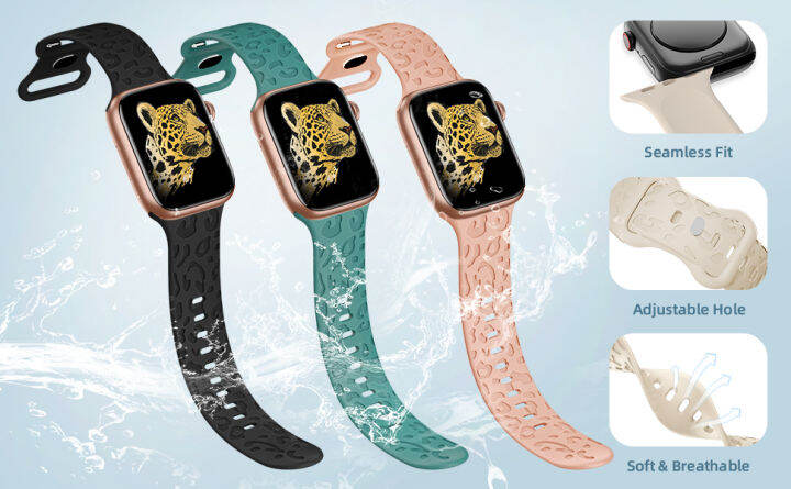 Designer Band with Charms Decor Compatible with Apple Watch Band 38mm 40mm  41mm 42mm 44mm 45mm 49mm Women Men, Stylish Silicone Sport Wristbands for  iWatch Series 8 7 6 5 4 3