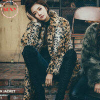 ร้อน, ร้อน★Hot Sale Women Fashion Rabbit Fur Leopard Jacket Long Coats