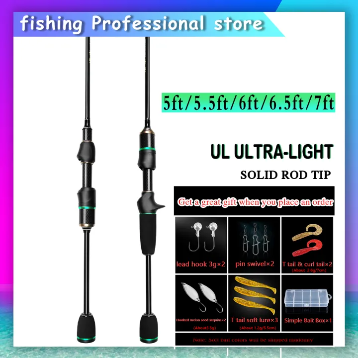 1.5M/1.68M/1.8M/1.98M/2.1M 【1-6lb】Carbon fiber Ultralight Fishing Rod ...