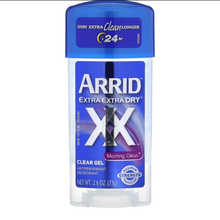 Artid Extra Extra Dry XX, Clear Gel

Antiperspirant Deodorant, Morning Clean&nbsp;(73 g) สินค้านำเข้าจากอเมริกา Exp.1/26 ราคา 320 บาท