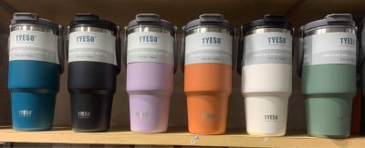 พร้อมส่ง แก้วเก็บความเย็น Tyeso แบบใหม่มีที่จับ หูหิ้ว แก้วกาแฟ แก้วสแตนเลส304  ขนาด 35 Oz. 1050ml