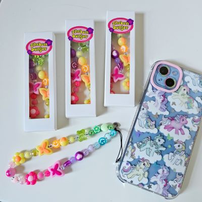 🌈 Rainbow Beaded Phone Strap 🍭 สายห้อยโทรศัพท์ สายห้อยมือถือ สายคล้องกล้อง