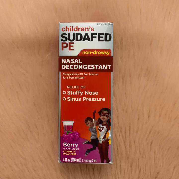 Children’s Sudafed PE Nasal Decongestant Liquid Cold Relief, Non Drowsy