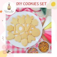 DIY Cookies​ " Valentine "  Set คุกกี้ แต่งหน้าเอง ด้วยรอยัลไอซิ่ง คุกกี้ 15 ชิ้น / ไอซิ่ง 5 สี