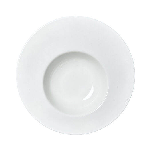 Chef's Selection Porcelain Dinnerware Wide Rim Soup Bowls Bright White