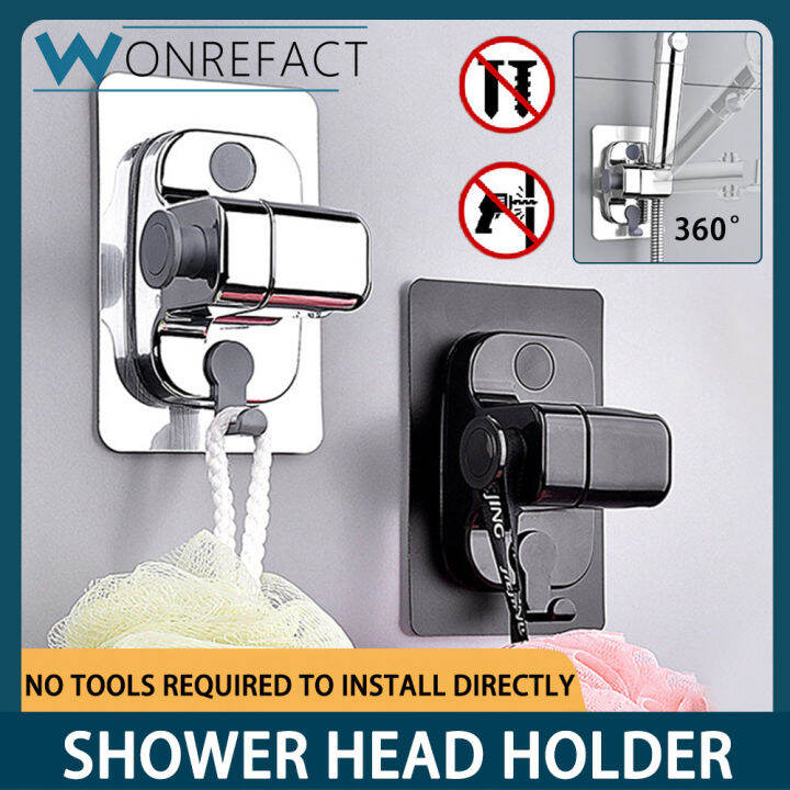 No Drill Shower Head Holder Adjustable WallMounted Shower Head Holder