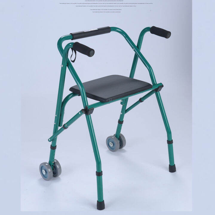Telescopic High Elderly Cane Stool with Wheels Aluminum Alloy Walking