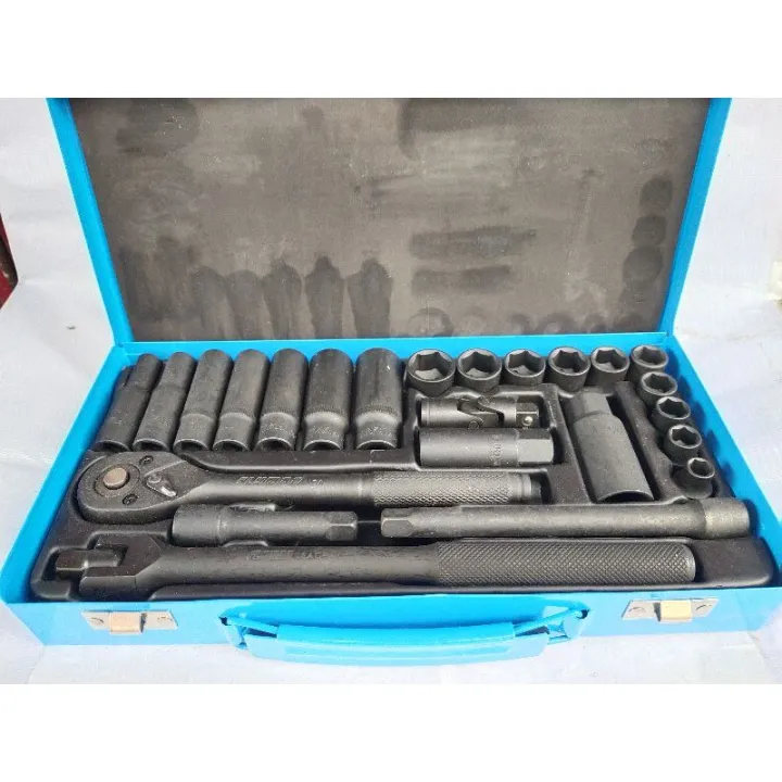 24Pcs Deep Socket Wrench Set 3/8 Drive (6Point)Heavy Duty Lazada PH