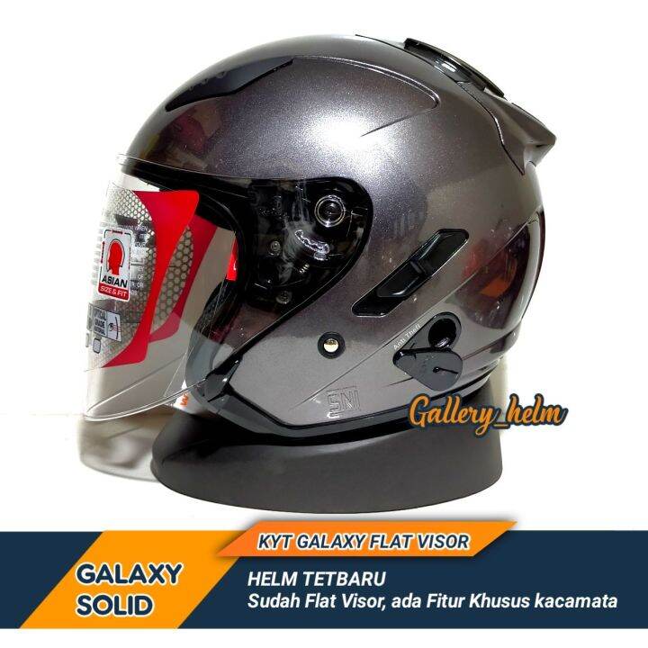 (KYT ORIGINAL) HELM KYT GALAXY FLAT R GUNMETAL HELM KYT TERBARU