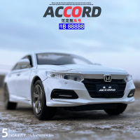 Jkm1/32โมเดลรถโลหะ Accord รุ่นที่10รถของเล่นเด็กจำลองเสียงและแสงของขวัญของสะสมเครื่องประดับ