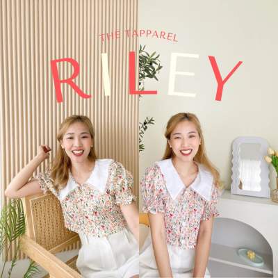 🍋Riley Blouse🍊 คอปกแขนพองลายดอกไม้สุดน่ารัก (290.-)