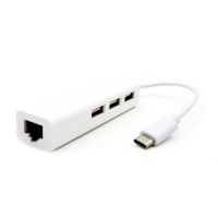 USB 3.1 Type C USB-C Multiple 3 Ports Hub with Ethernet Network LAN Adapter(white)