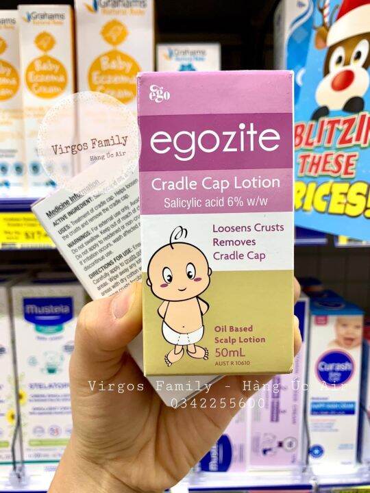 Kem bôi loại bỏ vẩy da đầu (cứt trâu) cho bé Egozite Cradle Cap Lotion