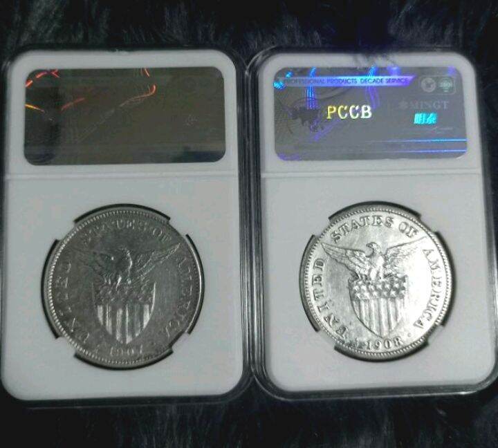 rare legit old 2pcs legit 1907s,1908s Sharp details with free slab