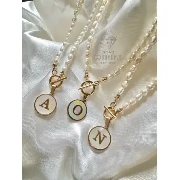 Mother of Pearl Monogram Necklace – Pineal Vision Jewelry