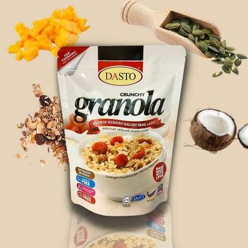 Crunchy Dasto Granola Healthy Cereal Malaysia Homemade 350gram Halal ...