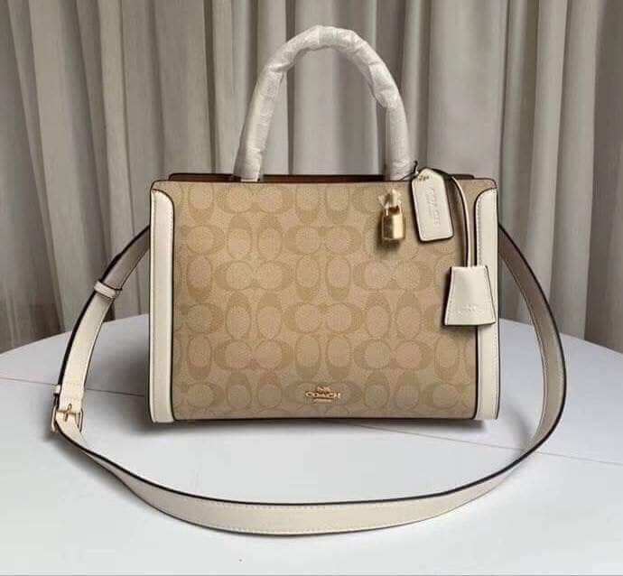 AUTHENTIC COACH ZOE CARRYALL BAG IN CHALK SIGNATURE Lazada PH
