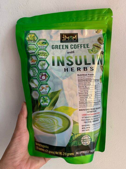 E.MGM Green Coffee With Insulin Herbs•Stevia Sweetener•Sugar Free