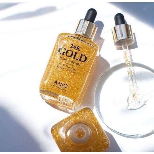 ของแท้-100-ค่ะ-anjo-24k-gold-prime-ampoule-90-ml-ของแท้-เซรั่มที่จะช่วยชะลอวัยทำให้ผิวหน้าสดใส-ยกกระชับให้ผิวดูเต่งตึงต้านริ้วรอยก่อนวัย-ด้วยส่วนผสมอันล้ำค่าจาก-คาร์เวียร์-และทองคำบริสุทธิ์-24k-ถึง-99