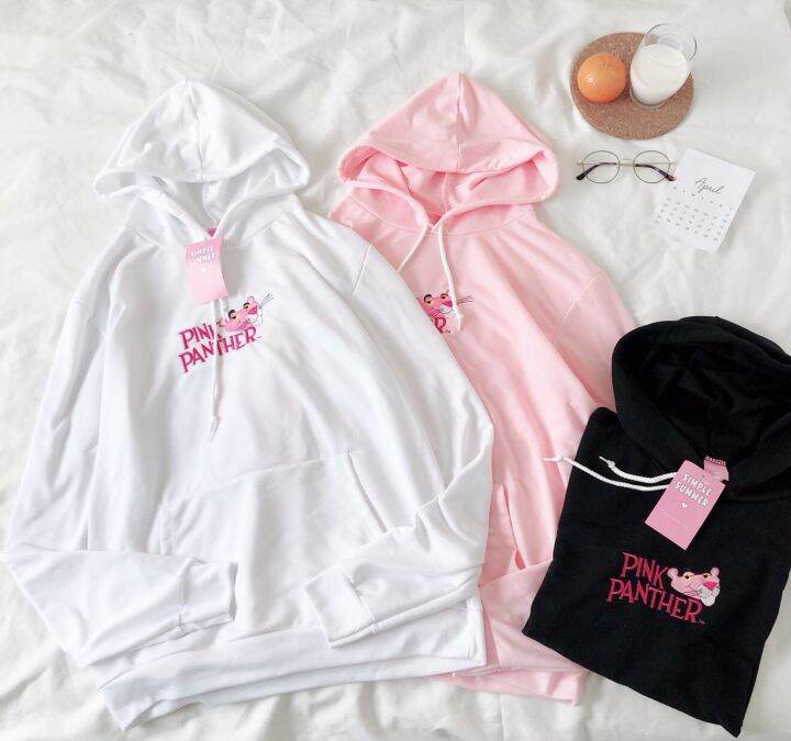 เสื้อแขนยาว-ฮู้ดปักpinkpanther