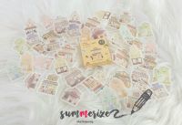 สติ๊กเกอร์ ตกแต่ง diy สติ๊กเกอร์ เนื้อวาชิ washi tape ขนมหวาน จิ้งจอก ชิบะ แมว snack DIY sticker