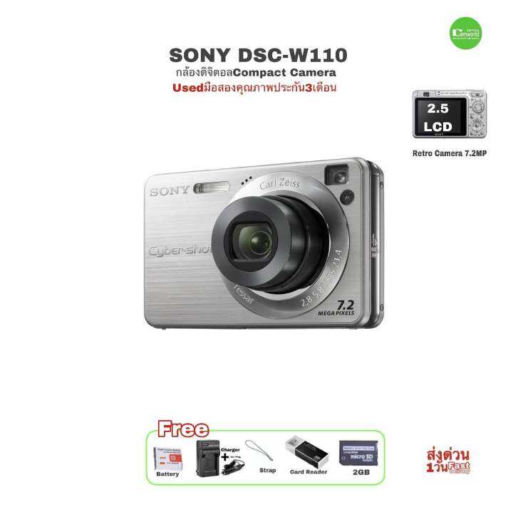 Sony CyberShot DSCW110 7.2MP Digital Compact Camera Retro old Classic