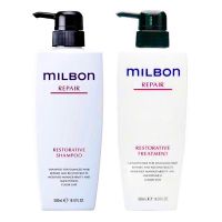 MILBON RESTORATIVE REPAIR  500 ML.แชมพู และ ทรีทเม้น สำหรับผมแห้งเสีย ซ่อมแซมผมเสียได้อย่างล้ำลึก