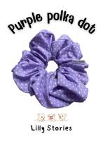 ••Purple Polka Dot•• โดนัทมัดผมสีม่วงลายจุด ยางรัดผมสีสวยหวาน