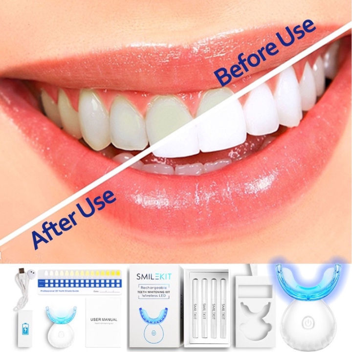 Smilekit Teeth Whitening Kit 16 LED Dental Bleaching Oral Care Gel ...