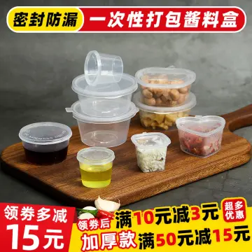 50Pcs/Set Disposable Plastic Small Sauce Food Cups Clear Sauce Vinegar Soy  Sauce Storage Containers Boxes