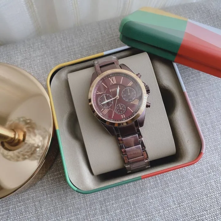 👑ของแท้100%👑 BQ3281 FOSSIL Modern Courier Midsize Chronograph Wine ...
