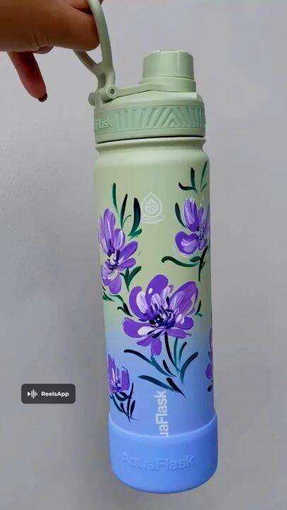 Aquaflask Flower Design Limited Edition (40oz, 32oz, 22oz, 18oz) With ...