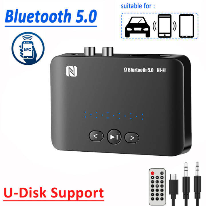 T10 Bluetooth 5.0 NFC Receiver 3.5mm AUX Interface Adapter Old Speaker