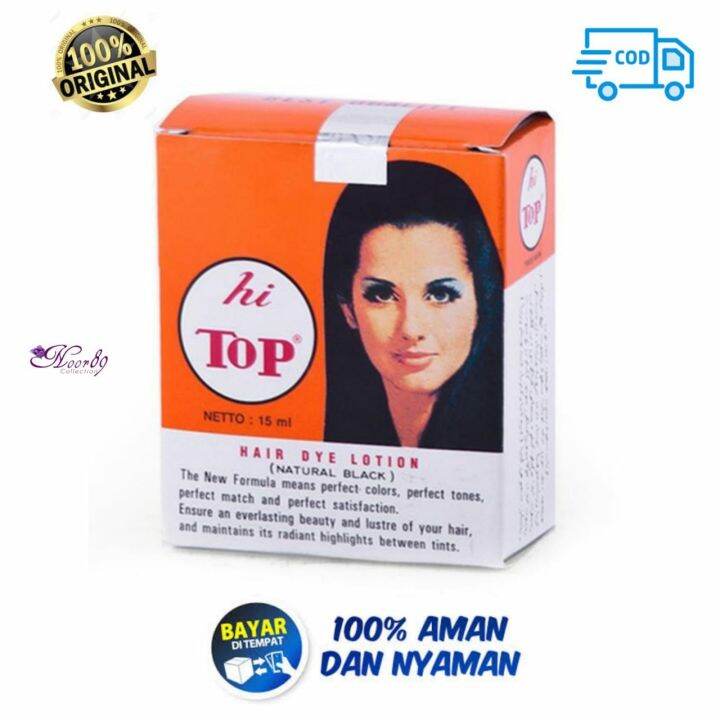 HITOP HAIR DYE LOTION 15 ML NATURAL BLACK ORIGINAL / PEWARNA RAMBUT