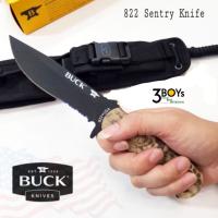 มีดด้ามตาย Buck ของแท้ รุ่น Sentry มีดประจำการอันแข็งแกร่ง สำหรับทหารมาพร้อมซองโพลีเอสเตอร์ ผลิตอเมริกา