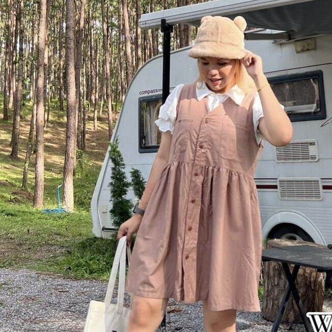 Camping dress set ชุดเช็ทเดรส สายแคมป์ปิ้ง คนอ้วน สาวอวบ Lazada.co.th