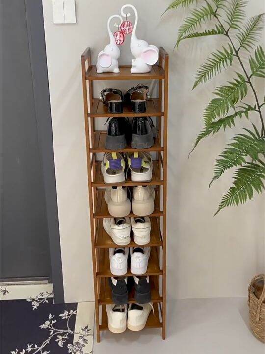 Shoe Rack Bamboo Small Narrow Multilayer Door Floor Shoe Rack