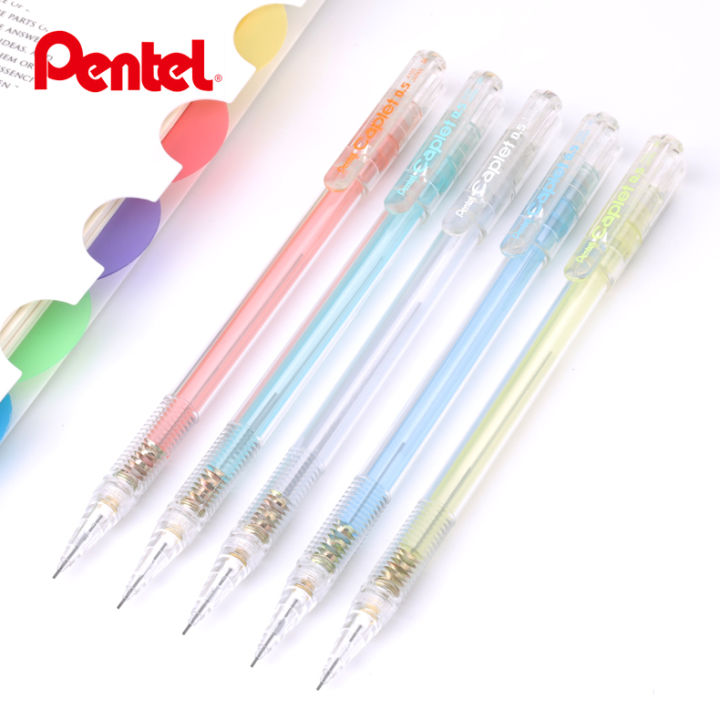 ดินสอกด-pentel-pentel-pentel-pentel-pentel-0-5ดินสอกดแบบพกพาด้ามปากกาโปร่งใสหลากสี