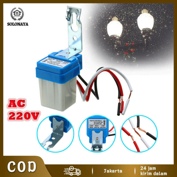 Sakelar Lampu Jalan, 10A 220V Otomatis On-Off Sensor Lampu Jalan ...