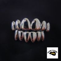 Grillz (แบบหนา) ฟันเงิน ฟันทอง ฟันฮิปฮอป + ซิลิโคนสำรองฟัน1คู่