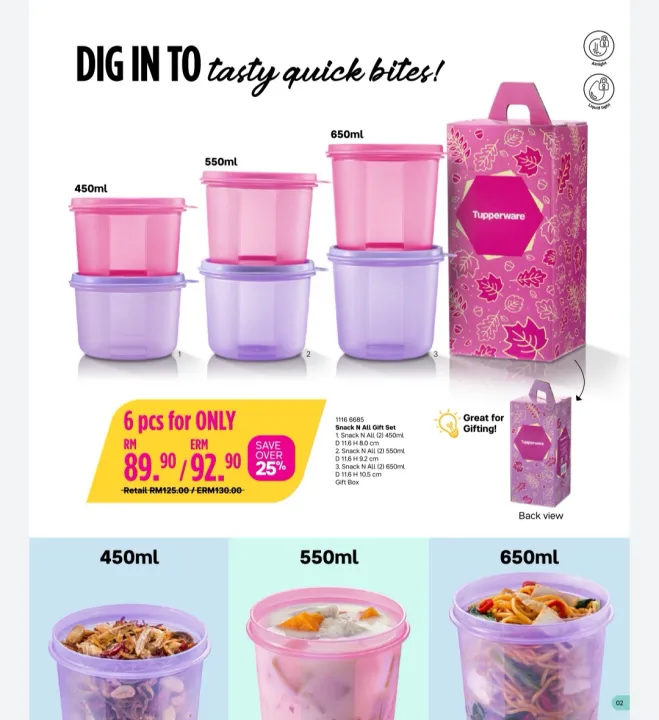 Tupperware Snack N All Gift Set Lazada