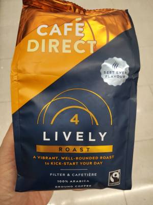 Cafe Direct Lively Roast Ground Coffee  227g.ไลฟลีโรสต์ กาแฟคั่วบด คาเฟ่ไดเร็ก 227กรัม