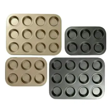 12/24 Silcone Large Muffin Pans Pudding Moulds Cupcake Baking Tray Bakeware  Mold
